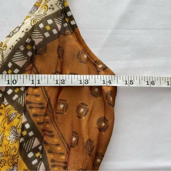 NWT RAGA Jenya Brown Boho Patchwork Maxi Dress Size Small - Picture 15 of 16